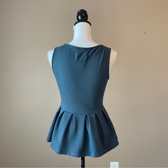 DELETTA | Teal Sleeveless Peplum Blouse Sz XS - Picture 4 of 7